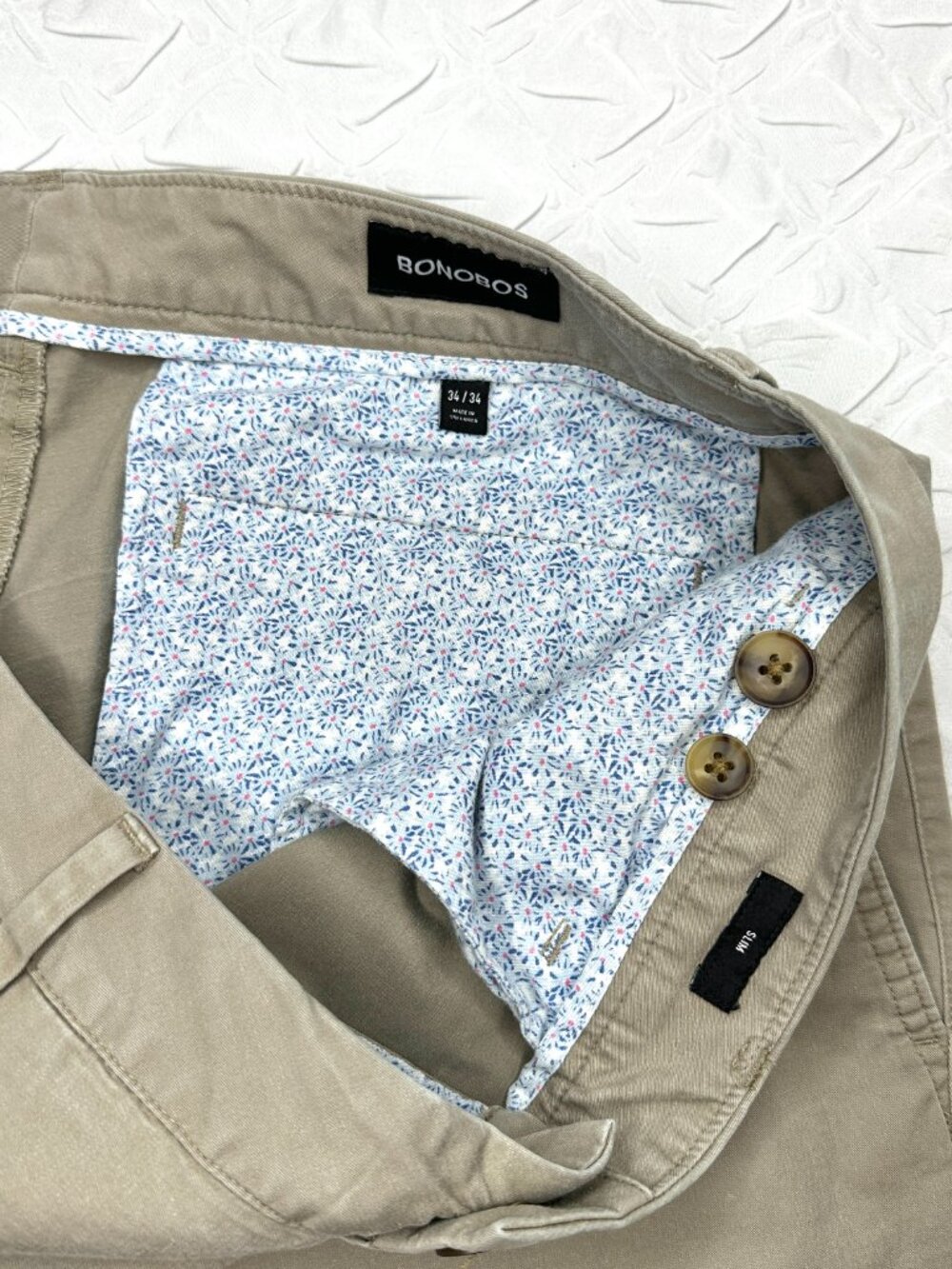 Bonobos Lot of 4 Lightweight Stretch Slim Chinos Size 34 Preppy Classic Workwear - Picture 10 of 13